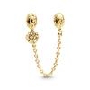 New Golden Flowers Collection Charm Bead Lucky Shamrock Rose in Bloom Daisy Flower Safety Chain Compatible With Authentic Bracelets Do It Yourself Jew