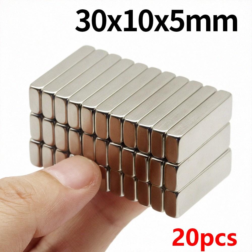 Superstarker Neodym-Magnet N35 NdfeB Permanentmagnetische Magnete Block Leistungsstarke Magnete Kühlschrankmagnet 30x10x2/3/4/5/10mm