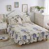 Three-piece Set Queen/King/Super King Size Bed Skirt with 2pcs Printed Bedding Pillowcase