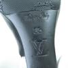 Great LOUIS VUITTON Booties Buckle wedge leather short boots black leather 35 Used