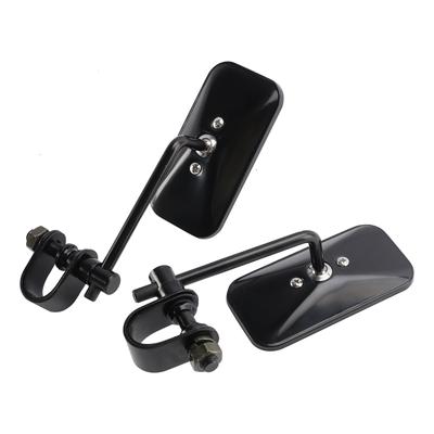 Specchietti Retrò Rettangolari Neri con morsetto Per Cafe Racer Bobber Chopper Tracker