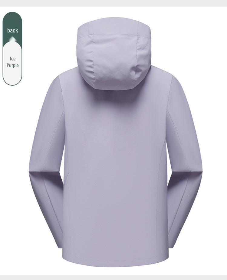 2025 Model Windproof Waterproof Single-Layer Softshell Jacket for Couples, with 2-Way Zipper