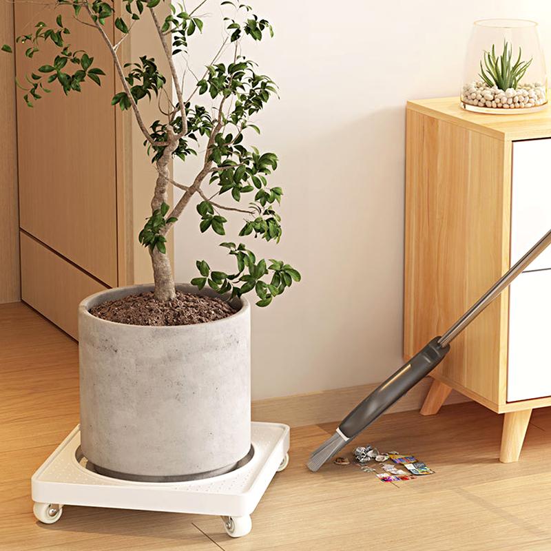 1PC Flower Pot Tray Thickened Square Reinforced Plant Pot Holder Breathable Base Planter Tray Universal Wheel Plastic