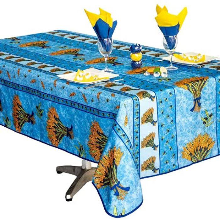 Nappes - PROMO LINGE - Polyester - 300 x 150 cm - bleu