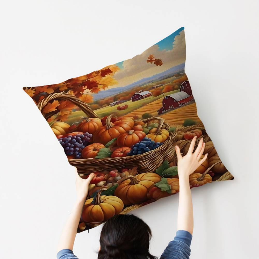 Autumn Harvest Festival Fall Leaf Pillowcases Home Bedding Decorative Pillow Cover Wedding Super Soft Pillow Case
