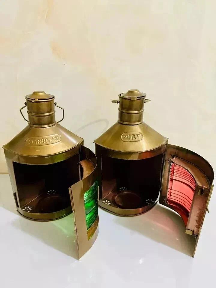 Set of 2 Vintage Iron Kerosene Lantern to Illuminate Your Night Parties Handmade