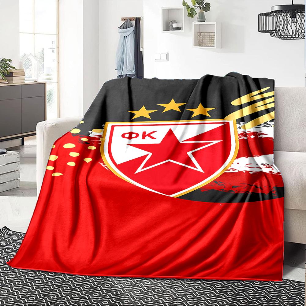 1pc Blanket - Red Star logo Print Design,Lightweight Blanket for Sofa,Bed- Soft &Warm,Gift for All Seasons