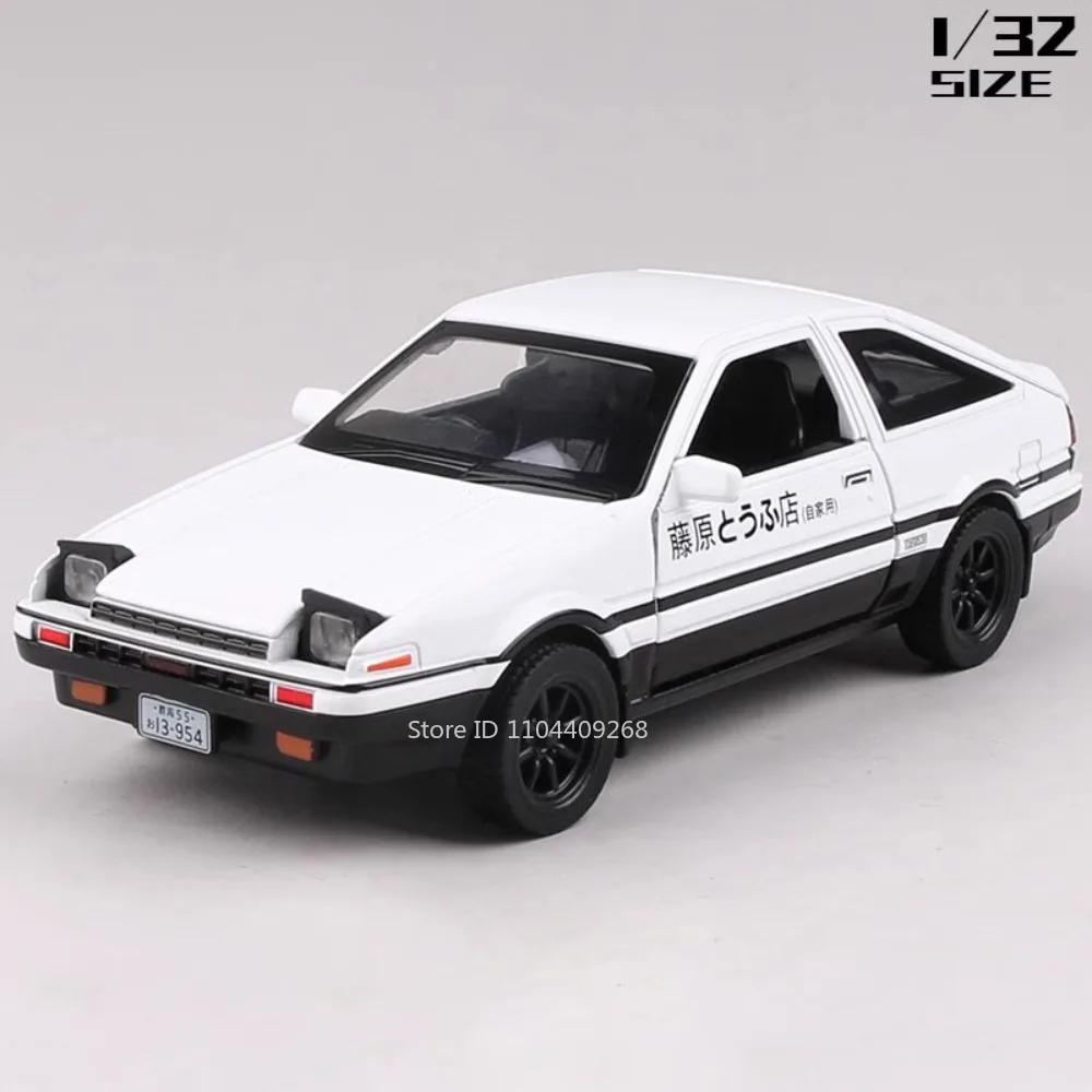 1:32 Scale Corolla AE86 Crown Car Model Toy Metal Diecast Music Light Pull Back Doors Opened Vehicles Models Toys Kids Presents