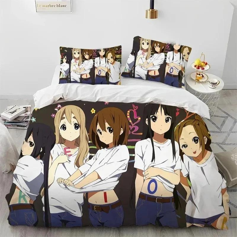 Comforter K-On Kawaii Girls Anime Bedding Set Comforter Bed Set King Queen Twin Size Boys Girls Adultse