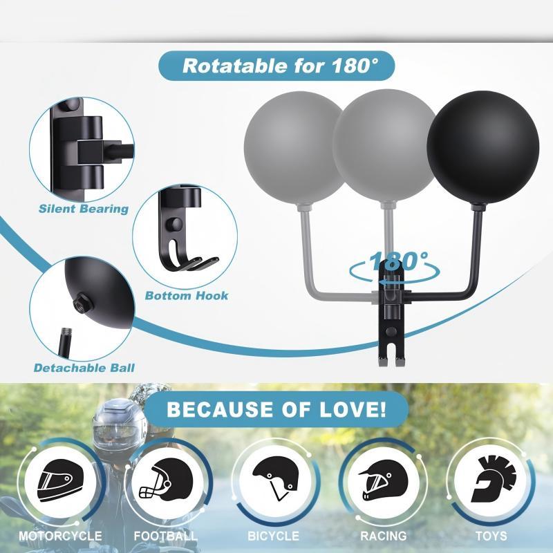Motorcycle Helmet Rack Wall Mount Metal Hat Bike Helmet Holder Double Hook  Display Helmet Hanger Stand Motorcycle Accessories