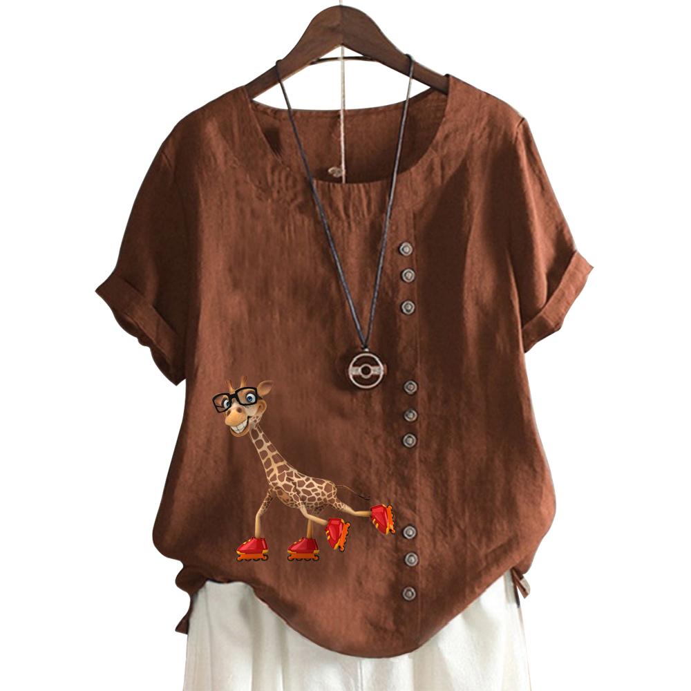 Женский повседневный хлопковый топ с короткими рукавами — фото 5