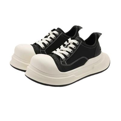 Couple Round Head Mickey Big Head Shoes Women's Spring and Summer New Ugly Cute Canvas Shoes Platform Heightening Sports and Leisure Shoes