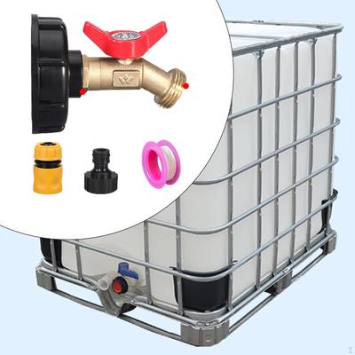 IBC Tote Adapter Fittings Practical with Brass Faucet,1000L 60mm To Garden Hose
