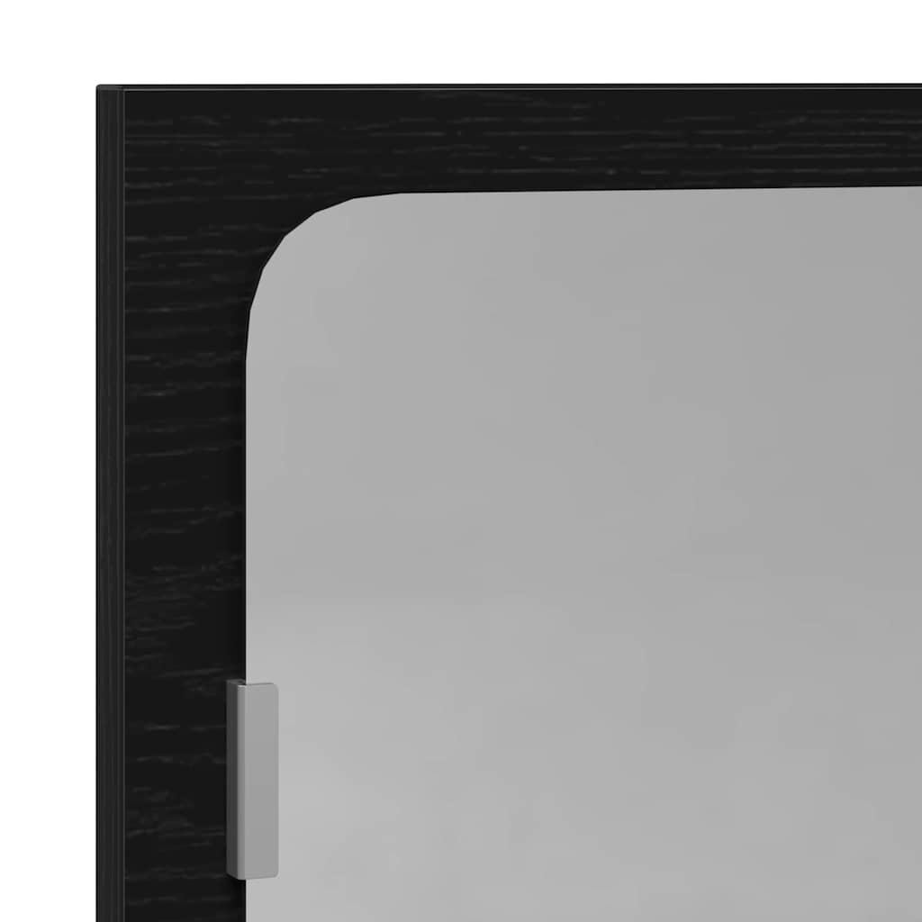 Mirror Cabinet with Shelf Black Oak Effect 60 x 10.5 x 37 cm