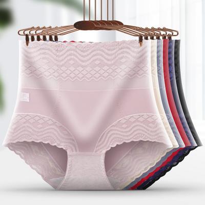 Koronkowa Bielizna Damska Wysoki Stan Modelująca Sylwetkę Bawełniany Krok Antybakteryjny Plus Size Piękne Seksowne Majtki Trójkątne
