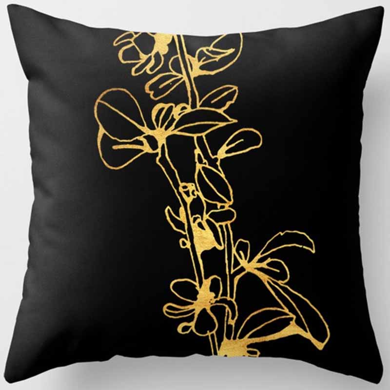 Black and Yellow Square Pillowcase, Home Decoration, Car Sofa Cushion Cover 45cm*45cm