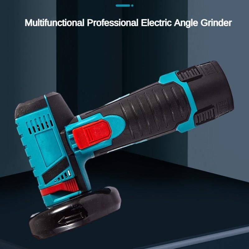 Portable Electric Angle Grinder Household Rechargeable Cutting Machine Polishing Power Tool Blue Mini Handheld Polishing Machine
