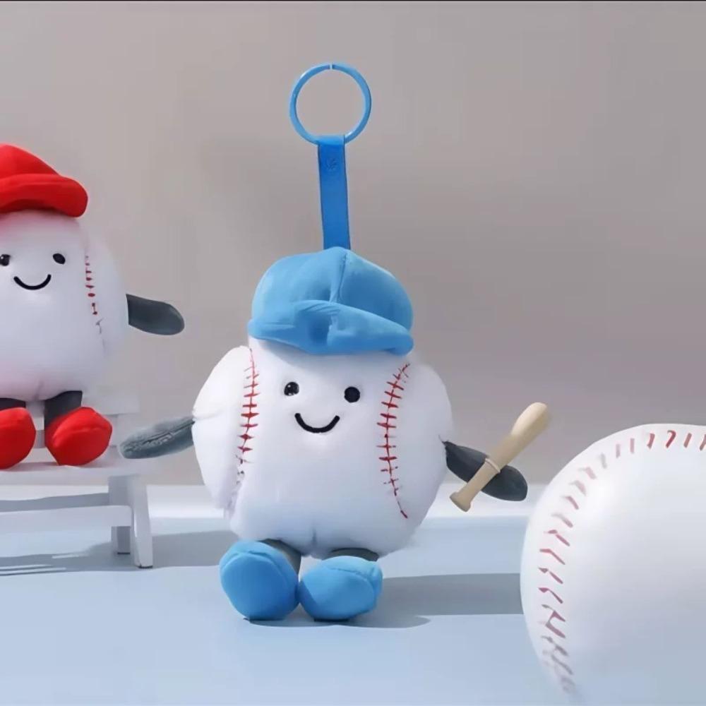 Badminton Baseball Tennis Plush Toys with Feet Smiling Face Expression Ball-type Pendant Children's Dolls Birthday Gifts