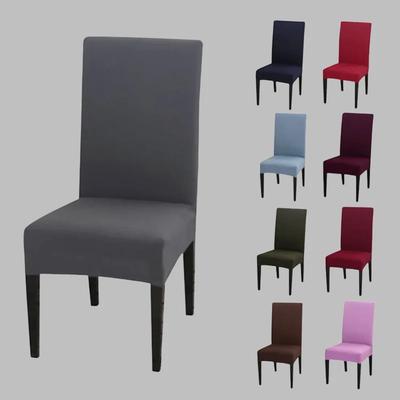Solid Color Chair Cover Spandex Stretch Elastic Slipcovers Chair Covers White For Dining Room Kitchen Wedding Banquet El