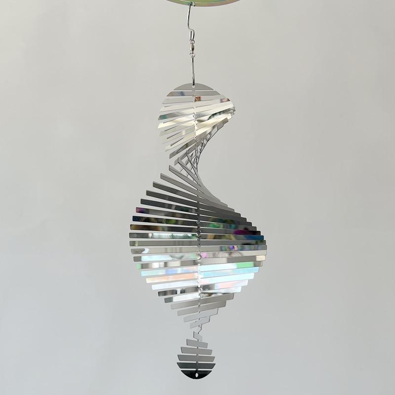 Repellent Wind Spinner Metal Wind Chime Stainless Steel Bird Deterrent Wind Spinner For Outdoor Garden Decor 3d Spiral For Yard
