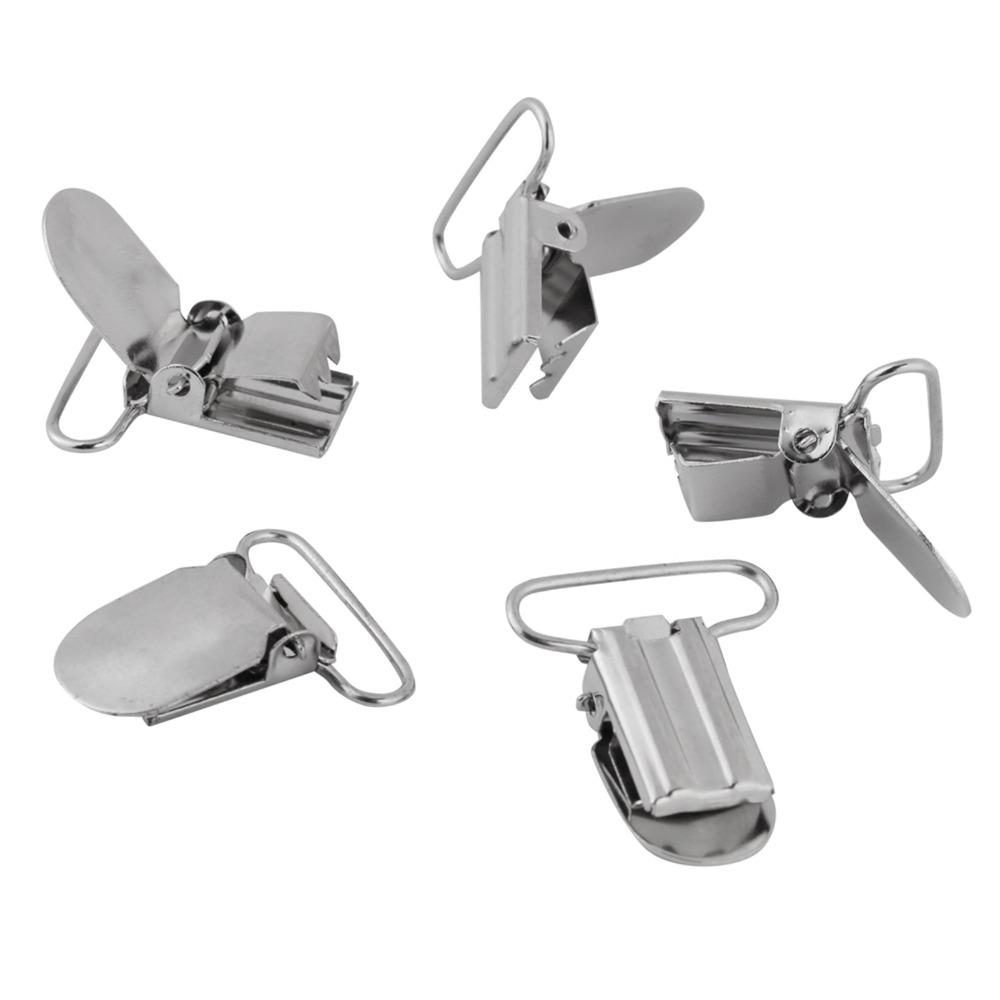 20pcs Silver Metal Duckbill Buckle Plastic Gripping Teeth Adjustable Fastener Accessory