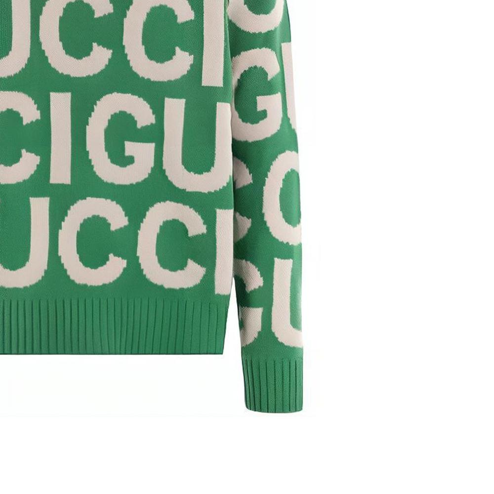 GUCCI All Over Logo Intarsia Knit Sweater 763672-XKDLV-3521