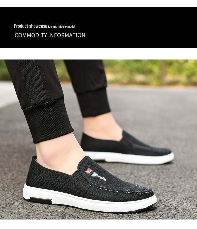 2023 New Style Men's Casual Fashion Canvas Shoes - Flat One-Step Slip-On