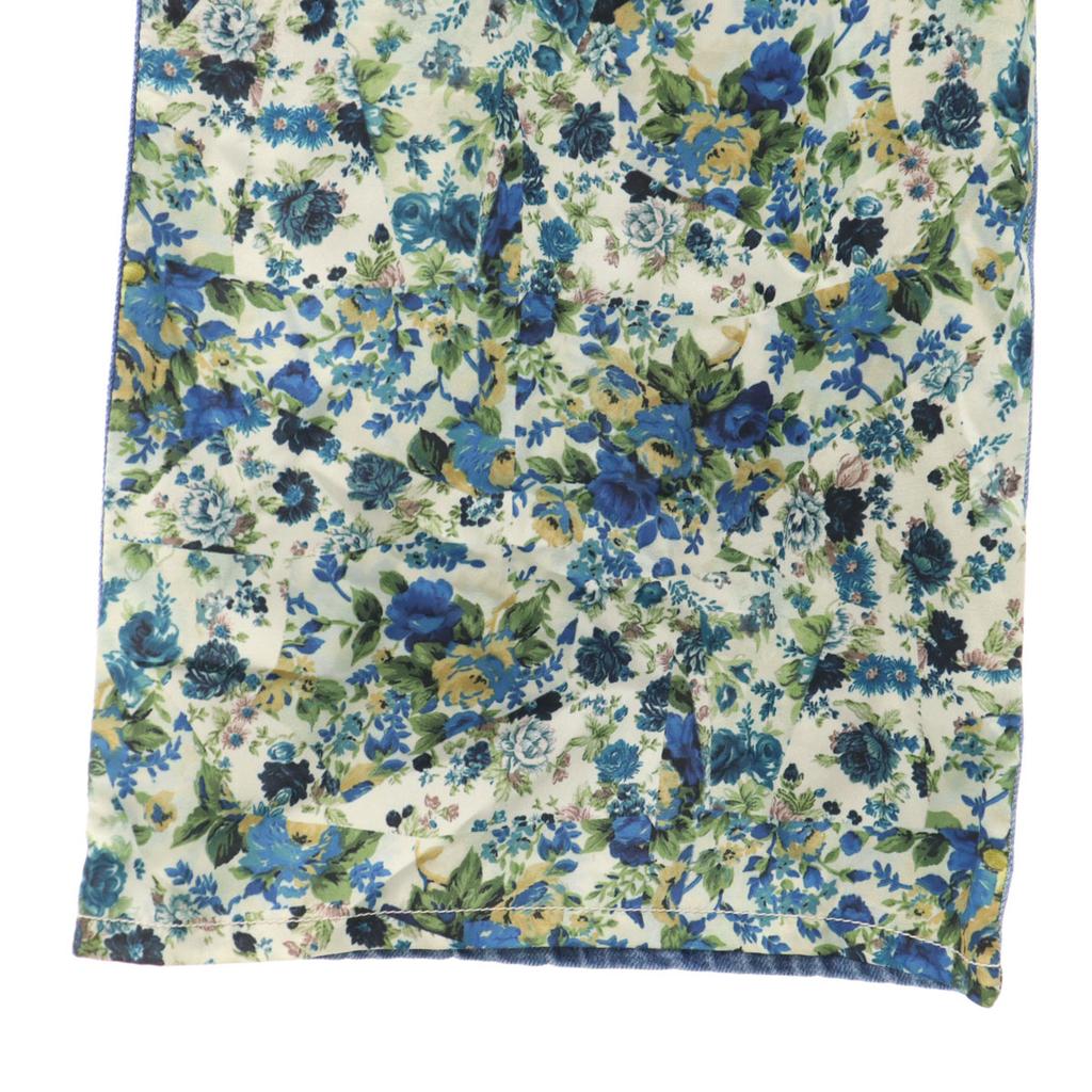 Diesel Floral Pattern Switching Wide Denim Pants XS Blue Women Used