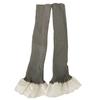 Ribbed Knitted Vertical Striped Leg Warmers Boot Cuffs Cute Ruffled Lace Hem Leg Covers Over Calf Long Socks for Women