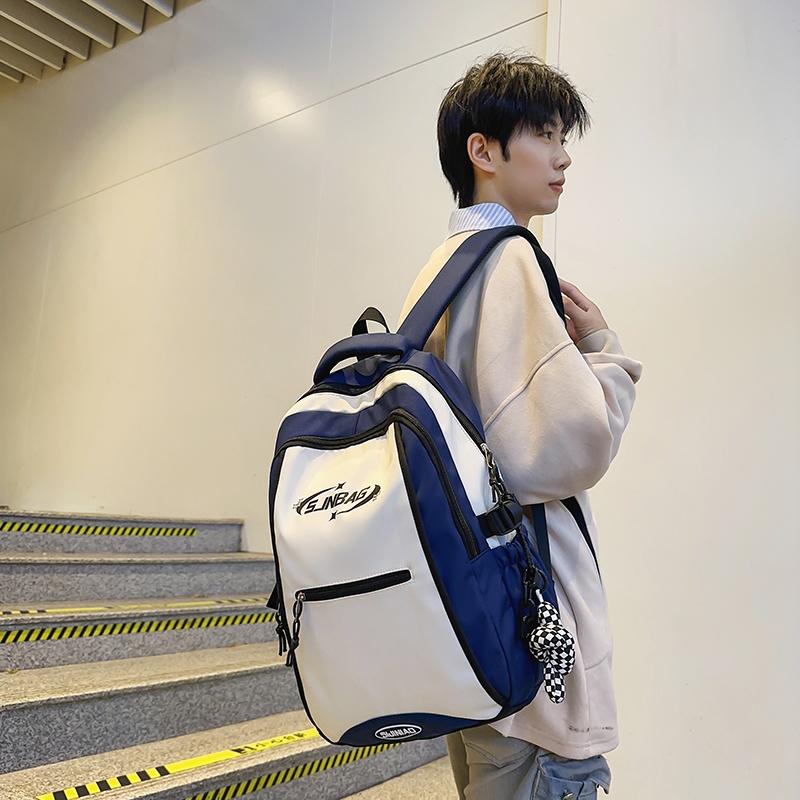 Contrast Color Backpack Large Capacity Backpack Reduced-burden Student Schoolbag