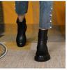 Women's Vintage Ankle Boot Casual Round Toe Bootie Shoe for Women Platform Short Boots with Side Zipper PU Leather Slip On Riding Motorcycle Boots