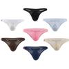 Low Rise Ice Silk Underpants See-through Bikini Briefs Simple Men's Thong  Male