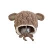 Baby hat winter lamb ear cover cute boy and girl baby warm windproof outdoor lamb wool ear hat