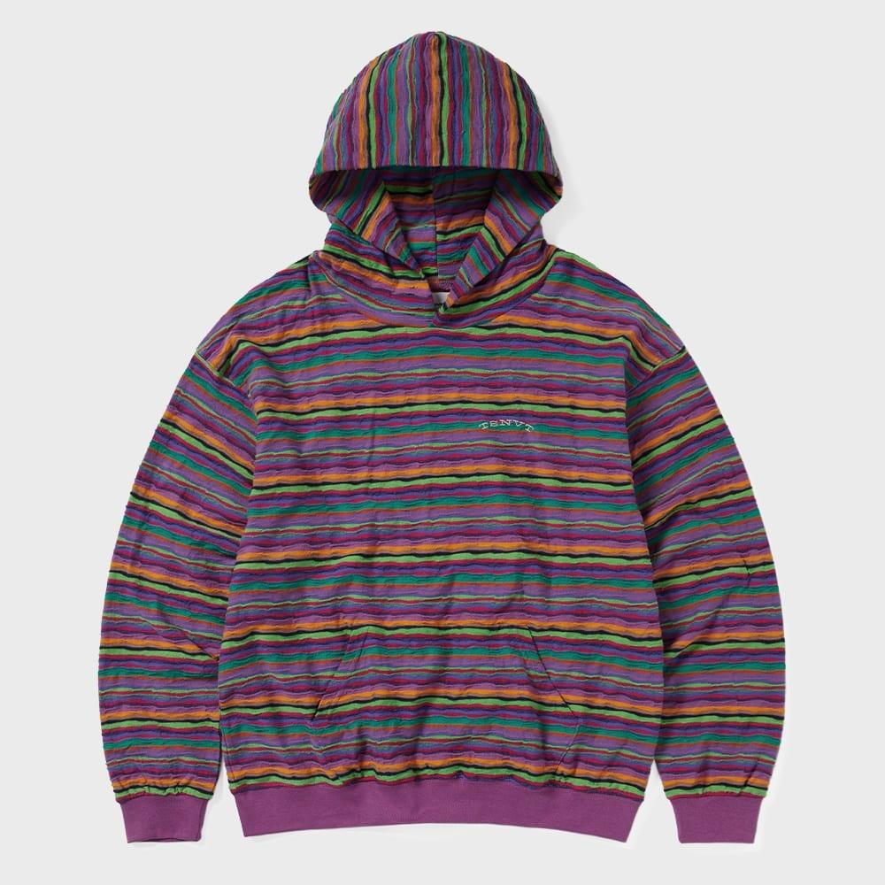 Disiizneverdth Wave Jacquard Hoodie Violet M