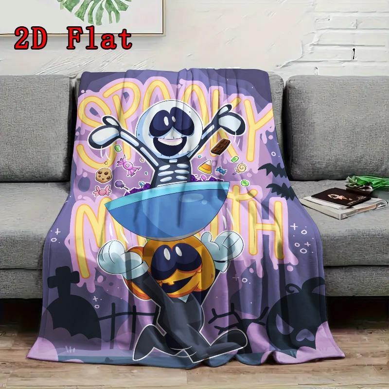 Spooky Month 2D Flat Pattern Flannel Blanket High quality All Seasons Warmth and Comfort Perfect for Christmas Gifts.DMT0925539