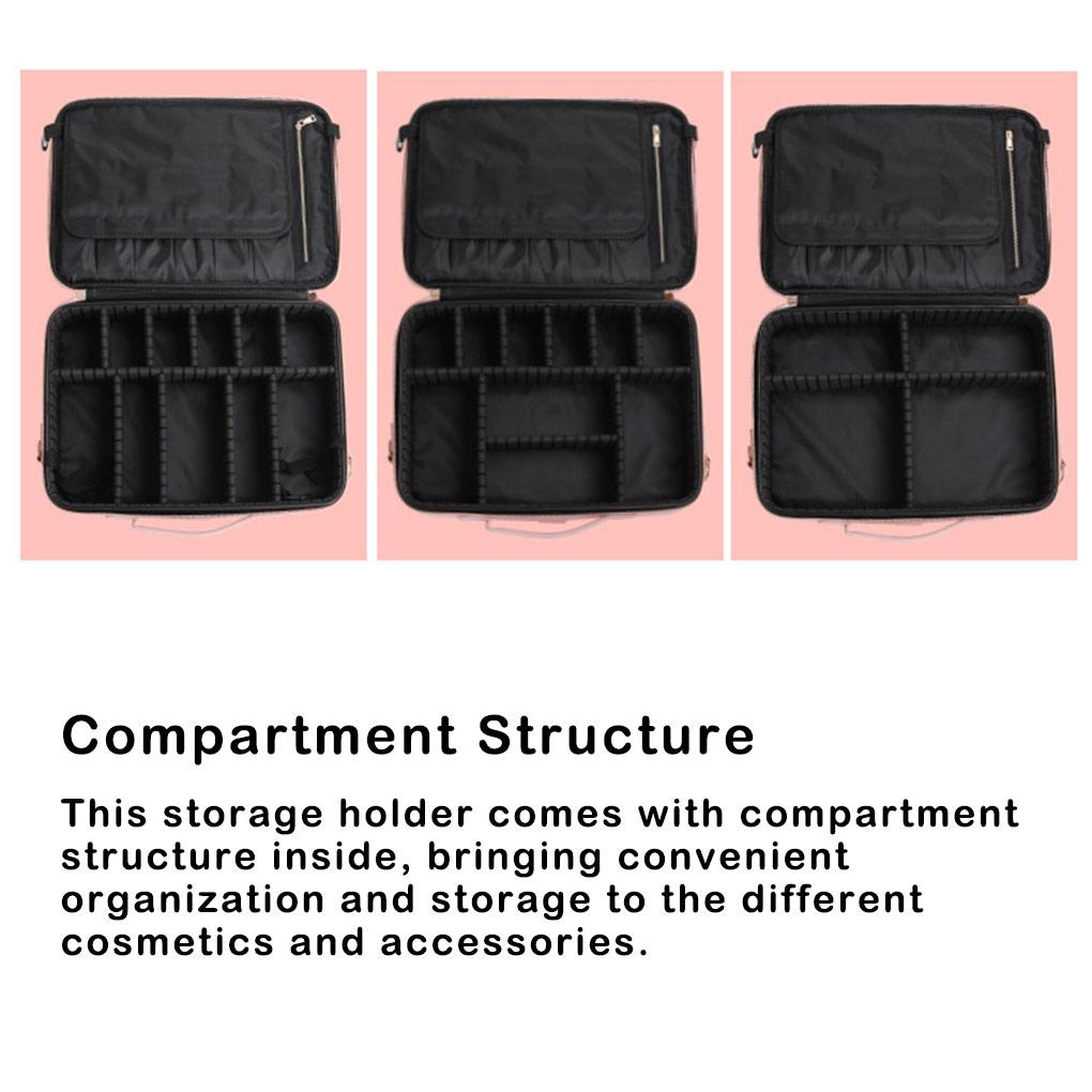 Makeup Bag Professional Toiletry Organizer Carrier Pouches Large Capacity Zipper PU Fabric Cosmetic Storage Bags Suitcase