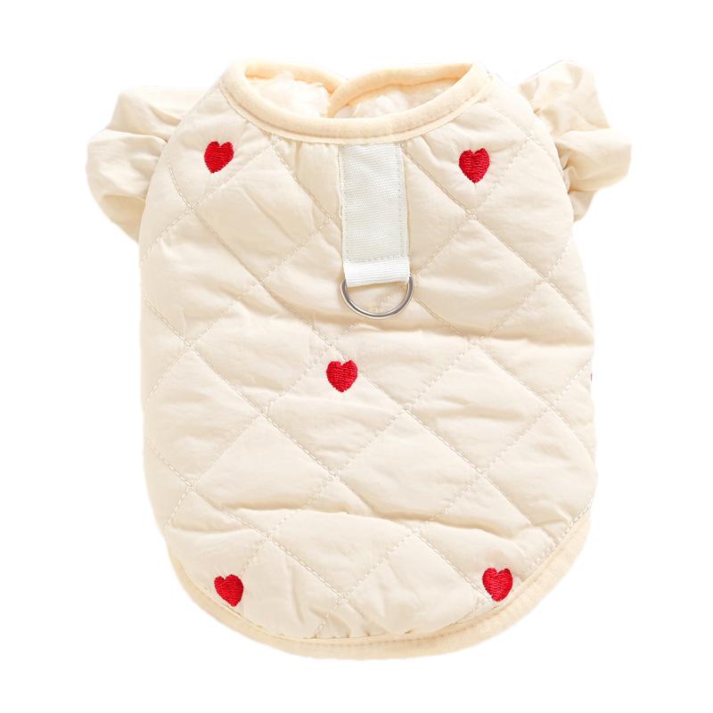 

Пальто для собак зимняя теплая куртка для собак с рукавами-крылышками мягкая утепленная одежда для щенков французский бульдог чихуахуа бишон плюшевая одежда M бежевый