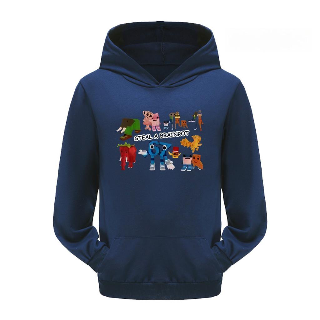 5214 Dětské chlapecké dívčí mikiny s dlouhým rukávem a potiskem Steal a Brainrot 67 Six Seven