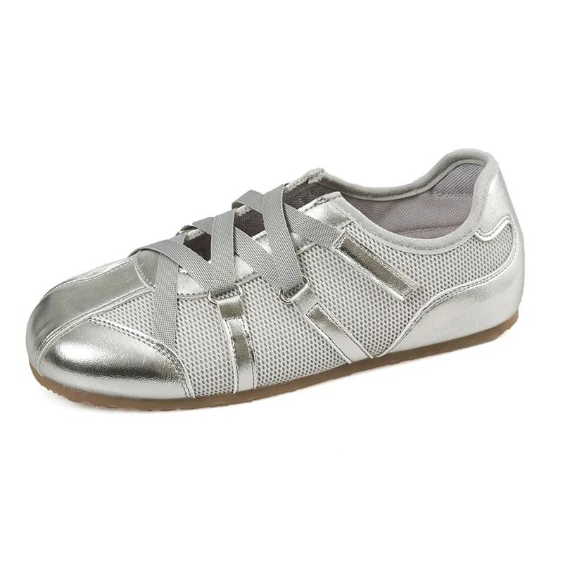 

Fashion Functional Ballet Mary Jane Casual Shoes Women s Sneakers 40 серебряный