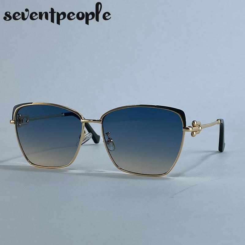 Oversized Sexy Cat Eye Sunglasses Women  Luxury Brand Trendy Metal Square Sunglass For Ladies Vintage Driving Shades UV400