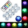 1-10PCS Car Wireless Adhesive LED Car Interior Ambient Light Remote Control Decor Auto RGB Interior Atmosphere Light Decorative