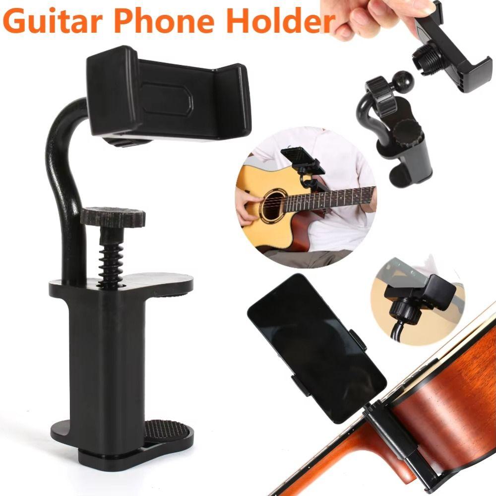 Clamp-Based Guitar Smartphone Mount Hands-Free Guitar Camera Clamp During Practice