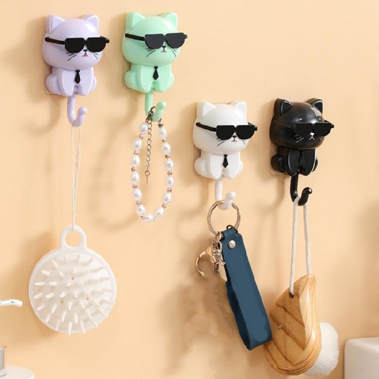 2 Stück Dekorative Robuste ABS Katzenkopfhaken für Elegante Wandmontierte Aufbewahrungslösung Mode Wohnaccessoire Täglicher Gebrauch