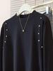 Plus Size Women's Velvet Long Sleeve Top - Half-High Neck, Loose Fit, Stylish Flaw Cover, Autumn/Winter Collection