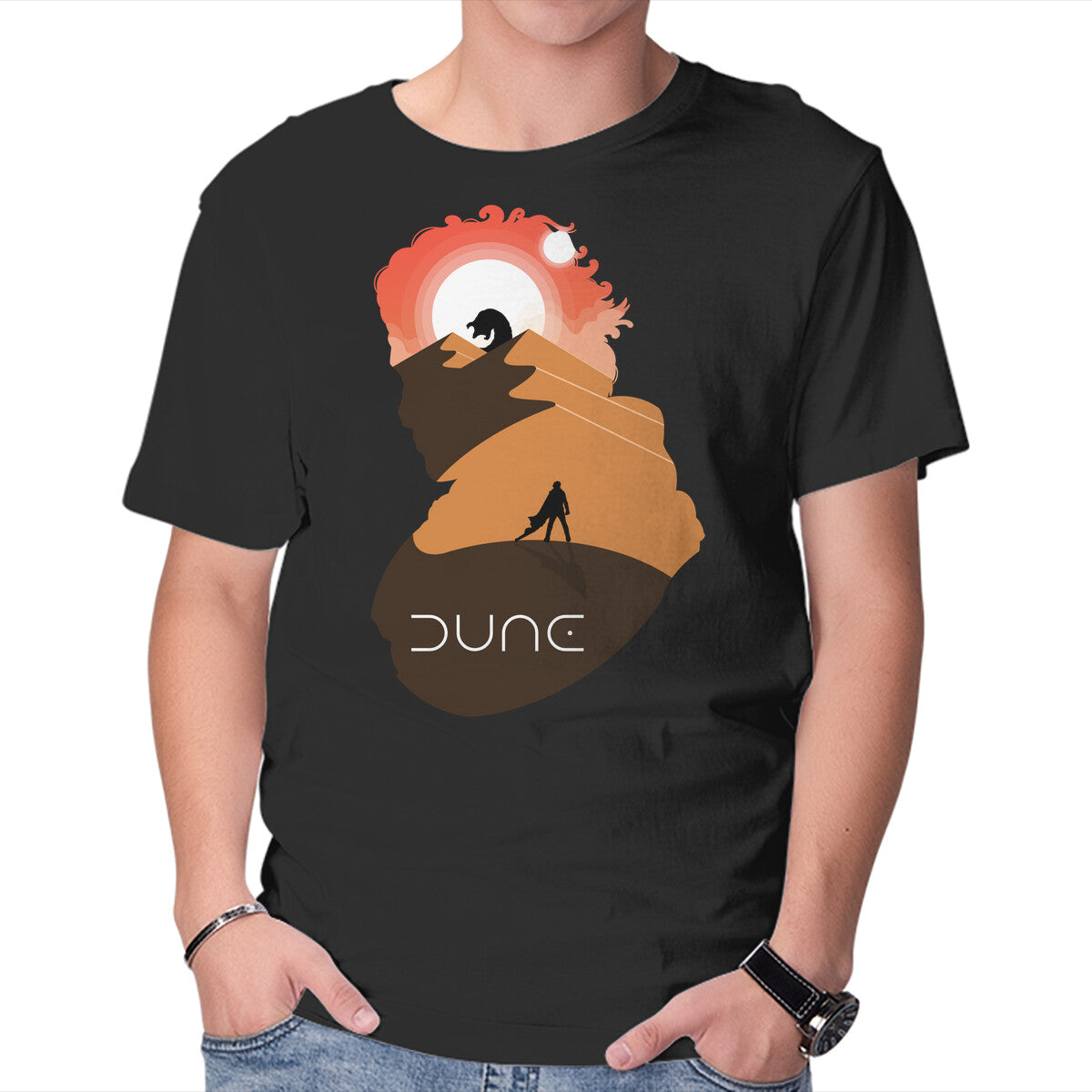 Unisex Crew Neck T-Shirt Dune Silhouette Graphic Short Sleeve Casual Tee XL