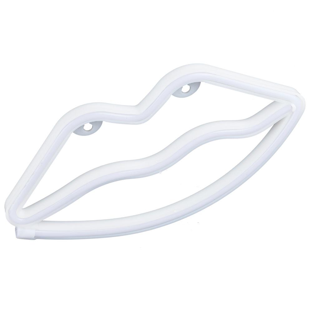 USB or Battery Powered LED Neon Sign Lip Shaped LED Light Romantic Neon Wall Sign  Home Decoration