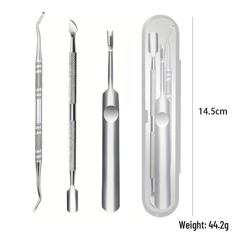 Stainless Steel Pedicure Knife Set: Dual-Headed Nail Pick with Razor, Foot File & Exfoliating Tool