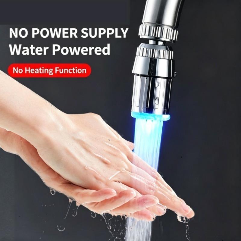 3 Color Light Change LED Faucet Aerator Water Saving Tap Nozzle for Kitchen Bathroom Sink Stream Glow Spray Head Attachment