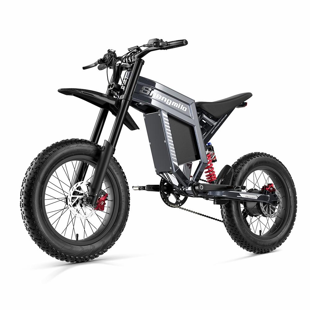Bicicletta Elettrica Fuoristrada Shengmilo S900 Motore 1500W 20" Full Sospensioni Bicicletta Elettrica per Adulti 48V 30Ah Freni a Doppio Disco Carico Massimo 150Kg
