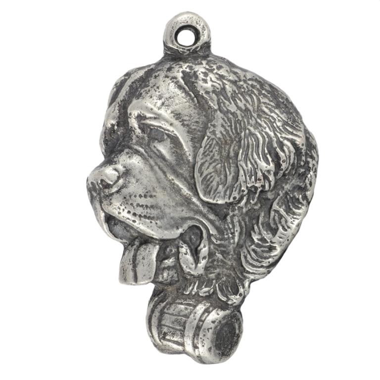 St. Bernard, Saint Bernard, Alpine Mastiff, Bernhardiner - Silver-plated dog pendant, handbag decoration, backpack pendant by Art-Dog brand